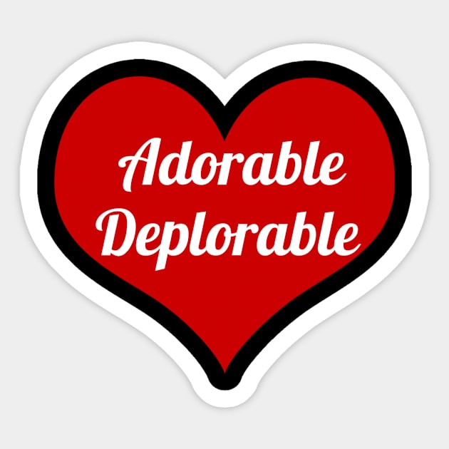 Adorable Deplorable With Heart, Red Heart Sticker by DeplorableDiva